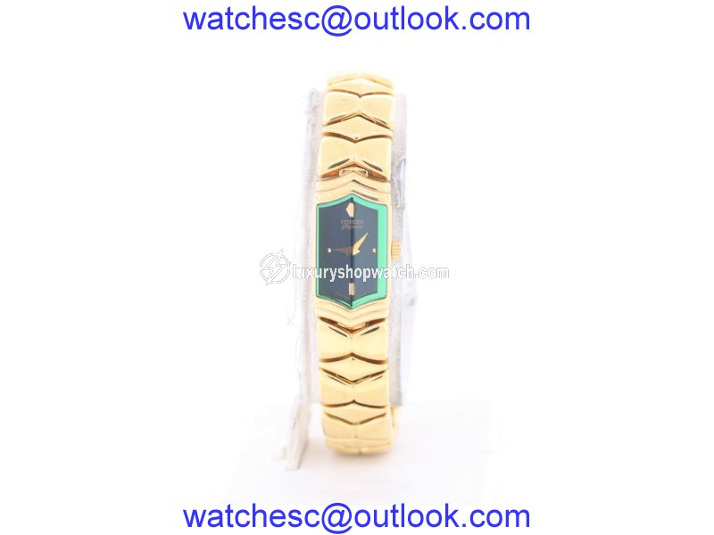 Citizen EH8912-51W Gold Tone Stainless Steel & Green Dial 13mm Womens Watch Citizen
