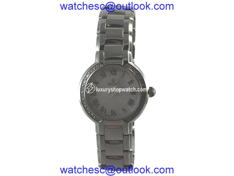 Bulova 96R159 Stainless Steel Mother of Pearl Dial 27mm Womens Watch Bulova