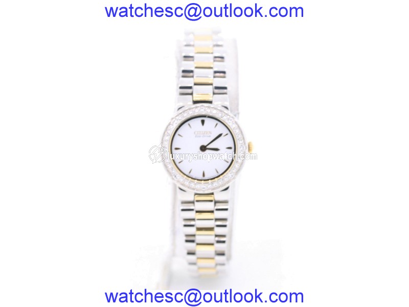 Citizen Two Tone Stainless SteelWhite Dial 23mm Womens Watch Citizen