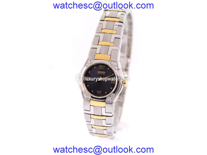 Citizen EW8034-51E Stainless Steel Black Dial 24mm Womens Watch Citizen