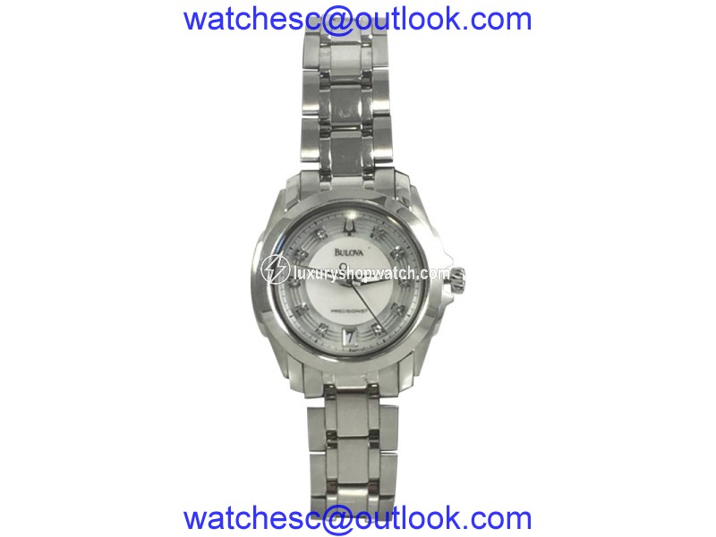 Bulova Precisionist 96P115 Stainless Steel & Diamond 29mm Womens Watch Bulova