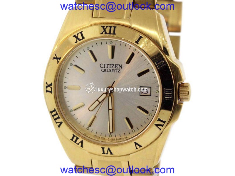 Citizen 2510-S599361 Gold Tone Stainless Steel & Champagne Dial 36.5mm Mens Watch Citizen