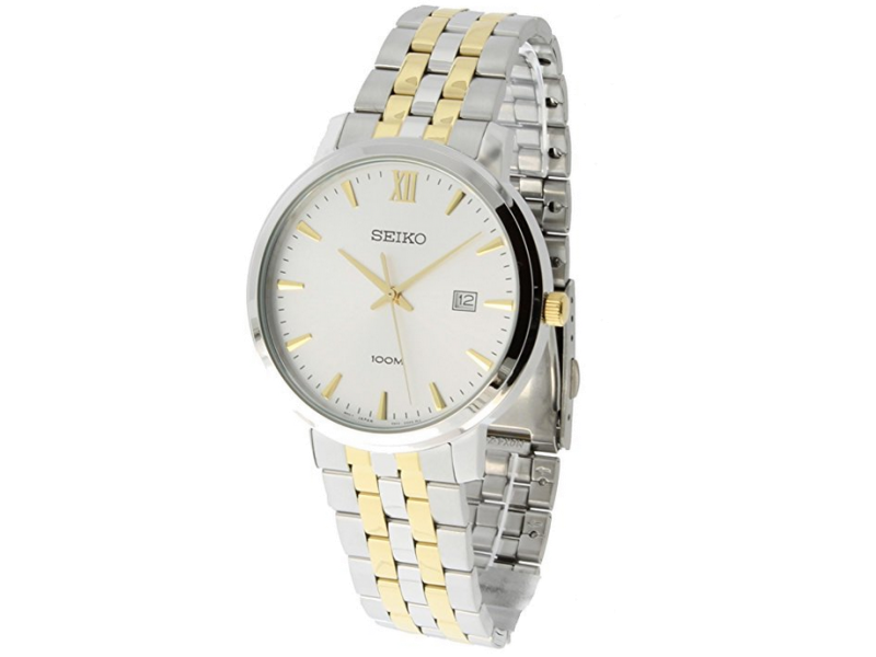 Seiko SUR121 Two Tone Stainless Steel Quartz 43mm Mens Watch Seiko