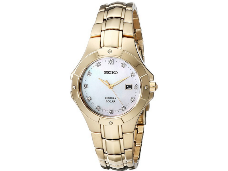Seiko Coutura SUT168 Gold Tone Stainless Steel With Diamond Quartz 29mm Womens Watch Seiko