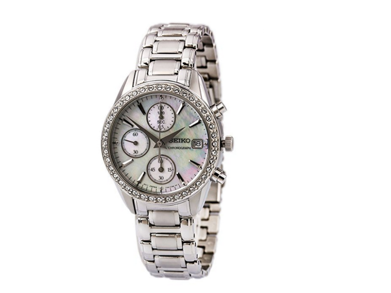 Seiko SNDY21 Stainless Steel with Crystal Quartz 34mm Womens Watch Seiko