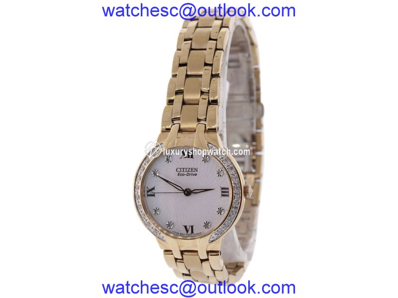 Citizen EM0123-50A Rose Gold Tone Stainless Steel & White Dial 29mm Womens Watch Citizen