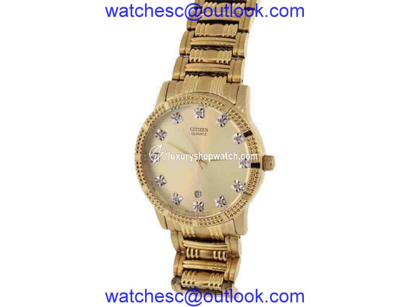 Citizen BK2452-51T Gold-Tone Stainless Steel with Champagne Dial Quartz 36mm Mens Watch Citizen