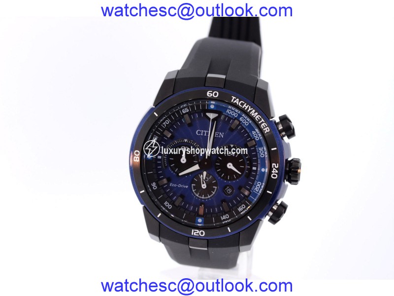 Citizen CA4155-12L Black with Blue Chroma Finish Stainless Steel 48mm Mens Watch Citizen