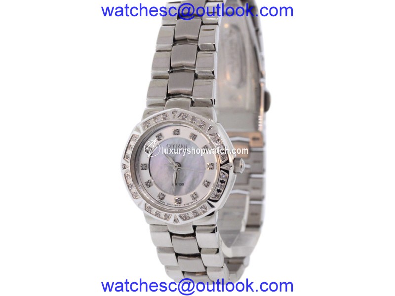 Citizen EP5830-56D Stainless Steel & Mother of Pearl Dial 26mm Womens Watch Citizen