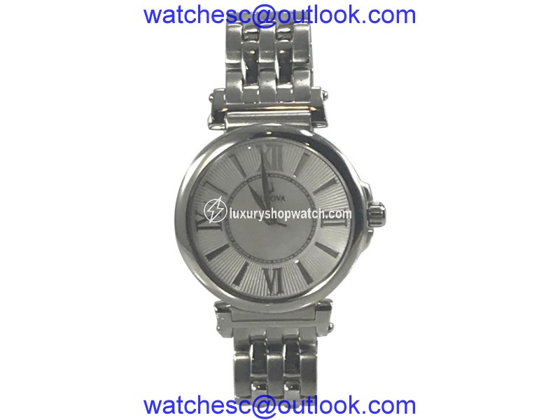 Bulova 96L156 Stainless Steel Mother of Pearl Dial 34mm Womens Watch Bulova