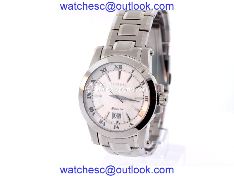 Seiko Premier SUR013 Stainless Steel Quartz 42mm Mens Watch Seiko