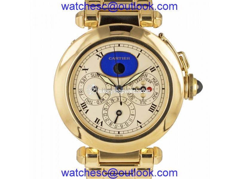 Cartier Pasha W3000351 18K Yellow Gold Quartz 38mm Mens Watch Cartier