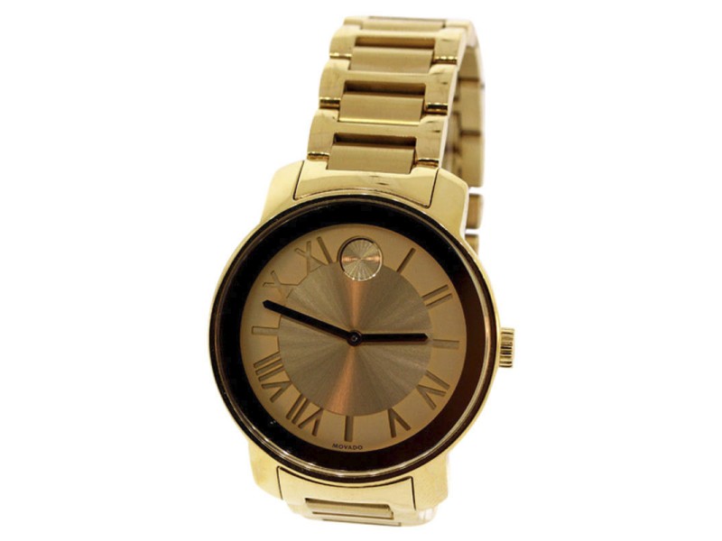 Movado Bold 3600197 Gold Tone Stainless Steel & Champagne Dial 39mm Unisex Watch Movado
