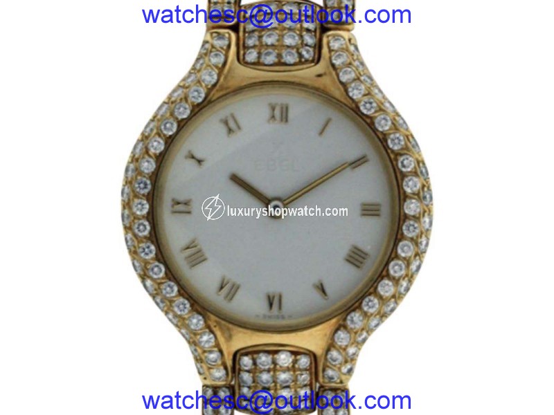Ebel Beluga 18K Yellow Gold with Diamonds Womens Watch 24mm Ebel