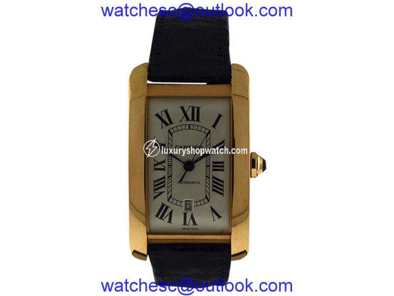 Cartier Tank Americane Jumbo 18K Rose Gold with Date Mens Watch Cartier