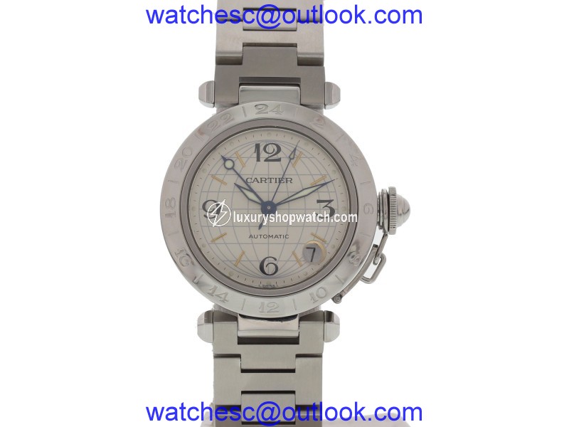 Cartier Pasha 2377 GMT Automatic Stainless Steel Mens Watch Cartier