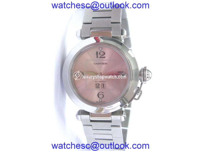 Cartier Pasha Big Date Stainless Steel Automatic Pink Dial 35mm Watch Cartier