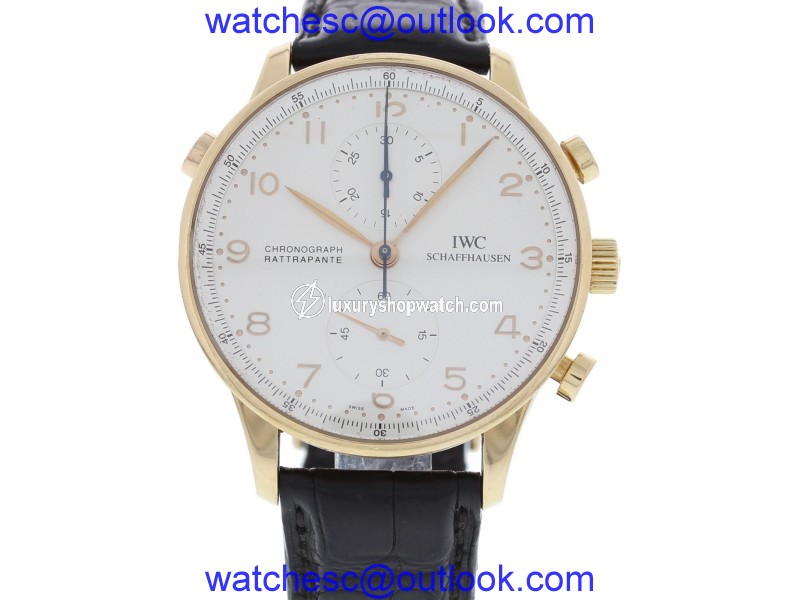 IWC Portuguese 371204 18K Rose Gold Split Second Chronograph 41mm Watch IWC