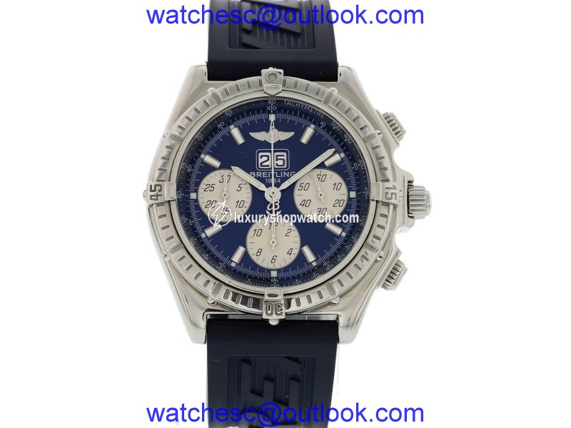 Breitling Windrider Crosswind A44355 Stainless Steel & Rubber Blue Dial Automatic 44mm Mens Watch Breitling