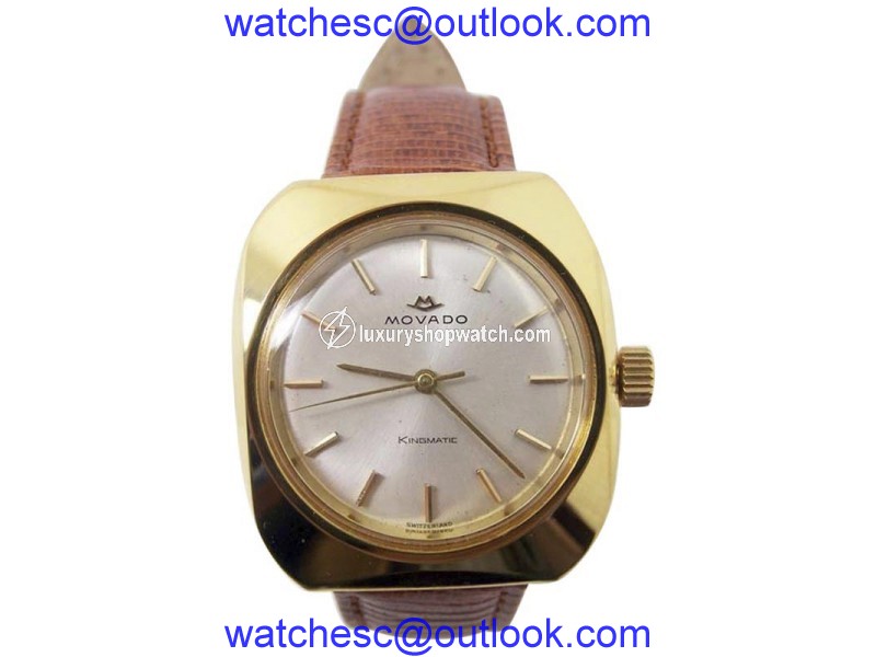 Movado Kingnatic 18K Yellow Gold Automatic 36.5 mm Mens Watch 1960s Movado