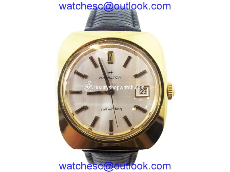Hamilton Date Yellow Gold Automatic 38.6mm Mens Watch c.1970s Hamilton