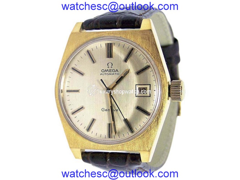 Omega Geneve Stainless Steel / Leather Vintage 35 mm Mens Watch Omega