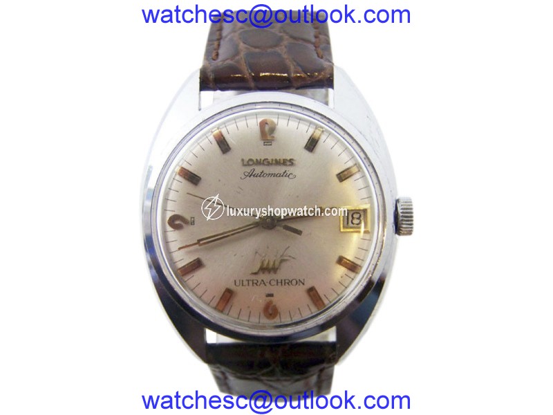 Longines Ultra-chron Chrome Plated Vintage Automatic 34.3mm Mens Watch Longines