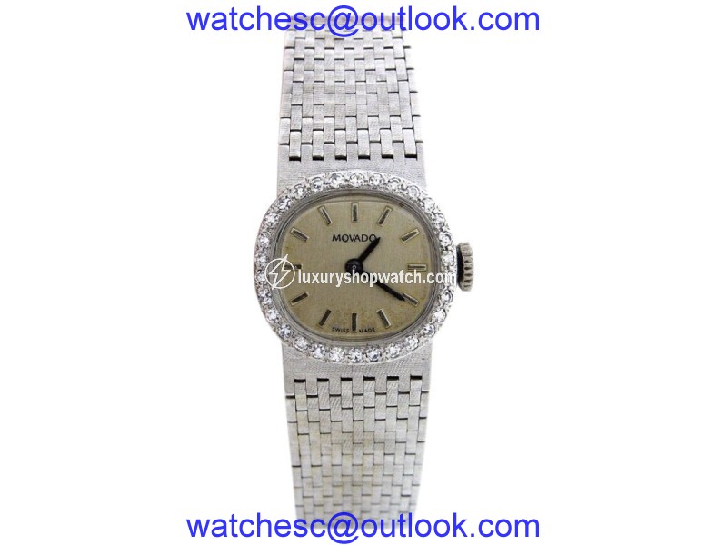 Movado G4C 14K White Gold Manual Wind 19mm Womens Watch Movado