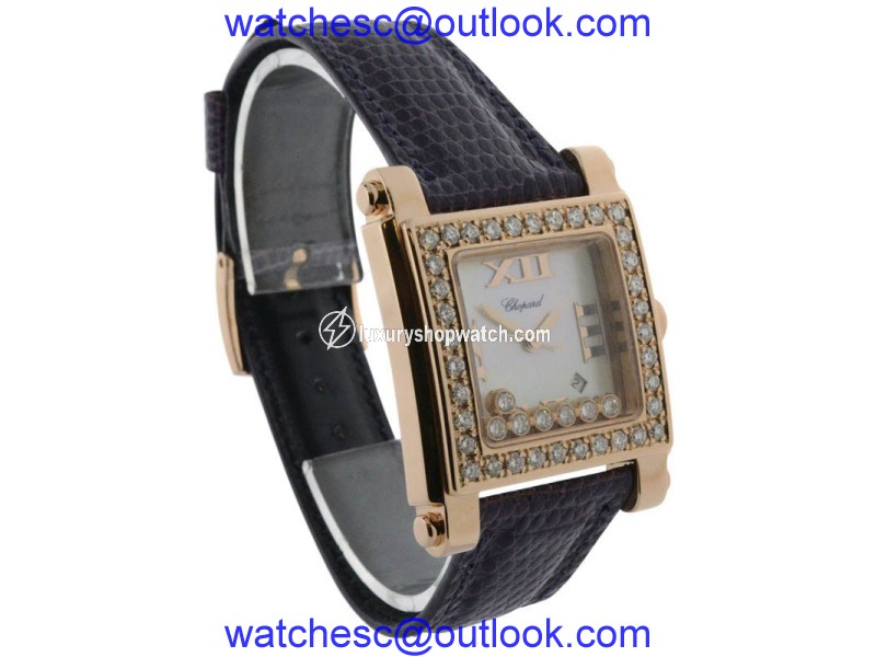 Chopard Happy Sport 27/5321 18K Rose Gold & Diamond Mother of Pearl Quartz 22.5mm Womens Watch Chopard