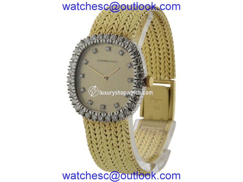 Audemars Piguet Royal Oak 18K Yellow Gold with Diamond Manual Vintage 25mm Womens Watch Audemars Piguet