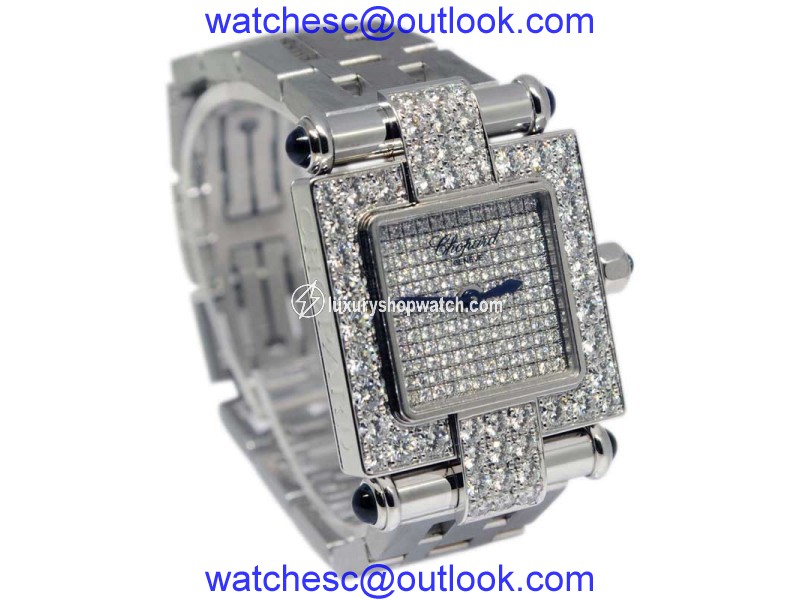 Chopard Imperiale 38/3448-23 18K White Gold Diamond & Sapphire 26mm Womens Watch Chopard