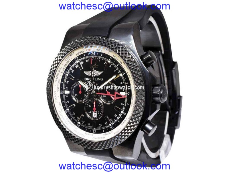 Breitling Bentley GMT M47362 Carbon Black Steel & Rubber 49mm Mens Watch Breitling