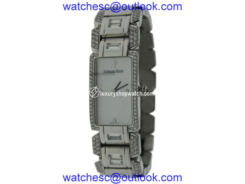 Audemars Piguet 18K White Gold 7.55ct Diamond & Mother of Pearl 27mm Womens Watch Audemars Piguet