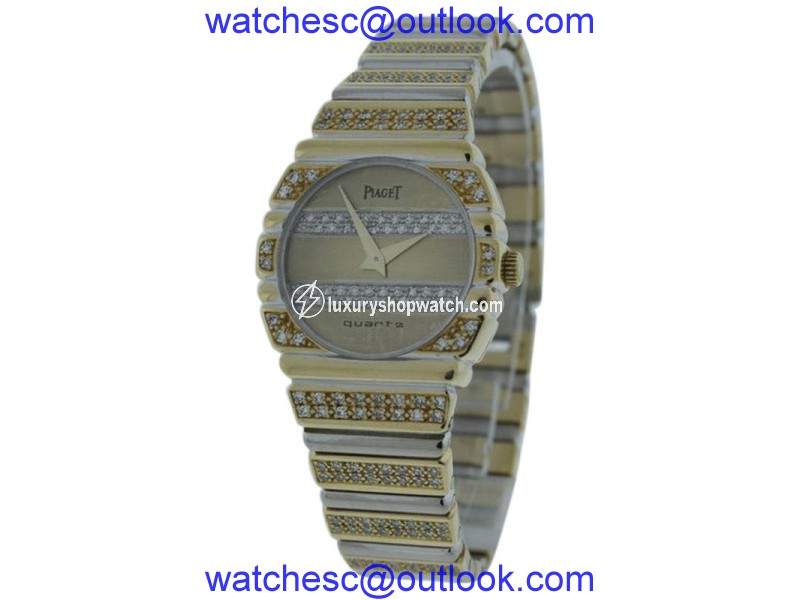 Piaget Polo 18K Yellow & White Gold Diamond 24mm Watch Piaget