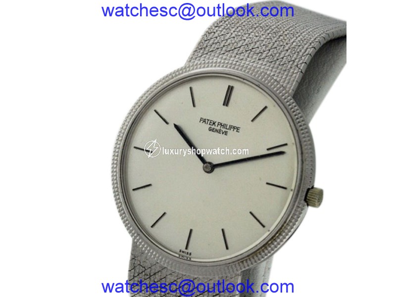Patek Philippe Calatrava 3520 18K White Gold Manual Wind Mens Watch Patek Philippe