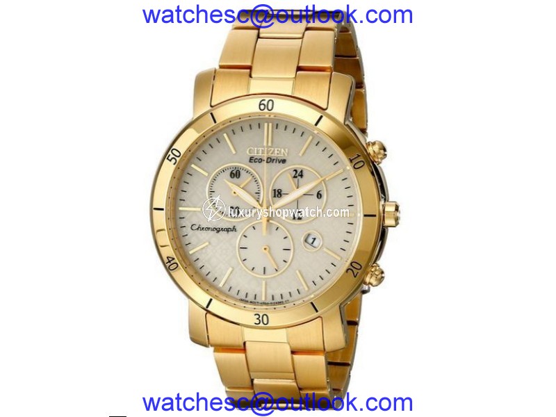 Citizen Eco-Drive FB1342-56P Gold-Tone Stainless Steel Chronograph 41mm Mens Watch Citizen