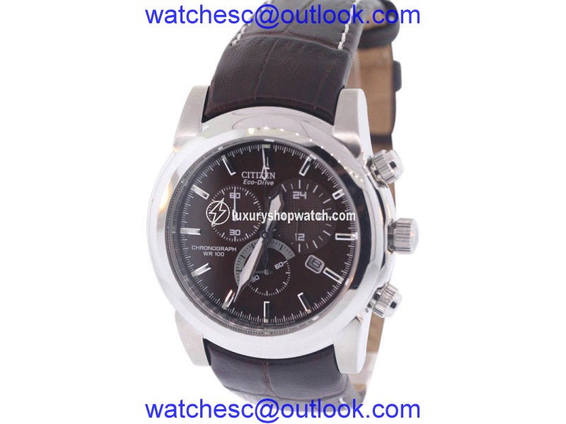 Citizen Eco-Drive AT0550-11X Stainless Steel and Leather 42mm Mens Watch Watch Citizen