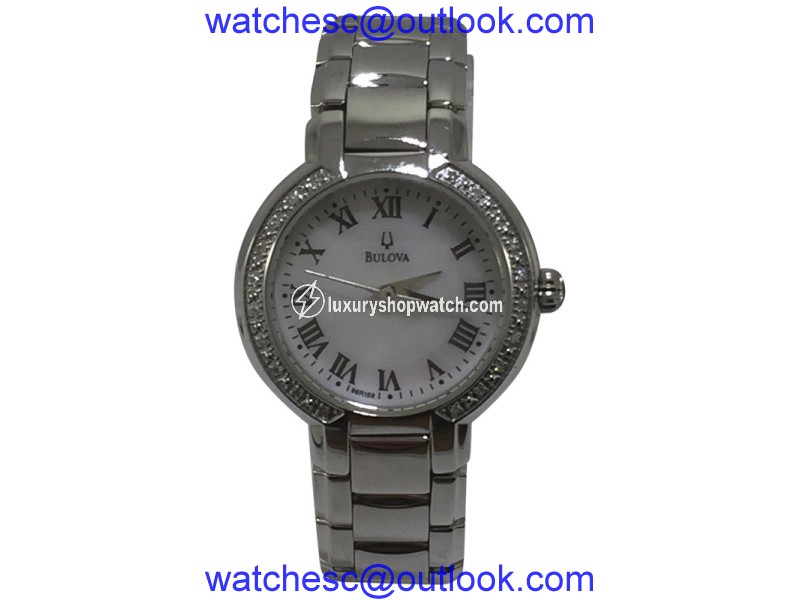 Bulova 96R159 Classic Stainless Steel Mother of Pearl Dial 27mm Womens Watch Bulova