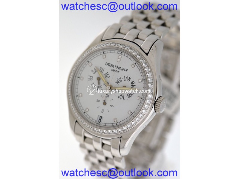 Patek Philippe Annual Calendar Diamond Dial/Bezel RARE 18k White Gold 37mm Watch Patek Philippe
