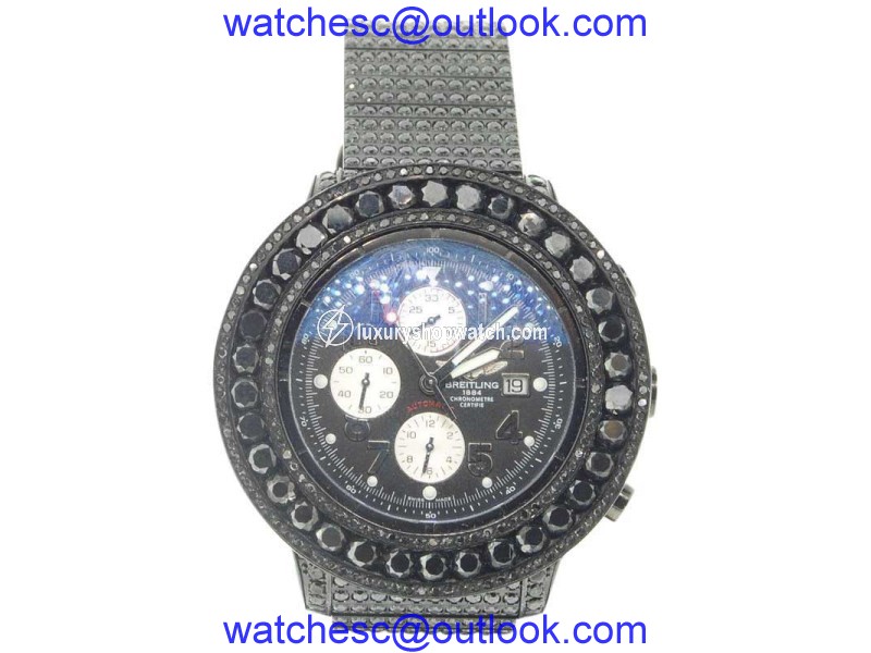 Breitling Super Avenger A13370 Stainless Steel with 30ct Diamond 55mm Mens Watch Breitling