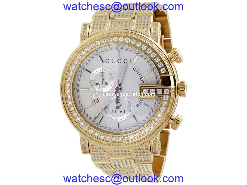 Gucci YA101339 Gold Tone Stainless Steel Quartz 44mm Mens Watch Gucci