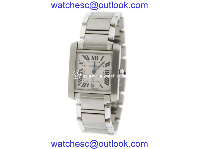 Cartier Tank Large Automatic Stainless Steel Mens Watch Cartier