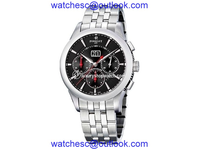 Perrelet Big Date A1008/I Stainless Steel Automatic 42mm Mens Watch Perrelet