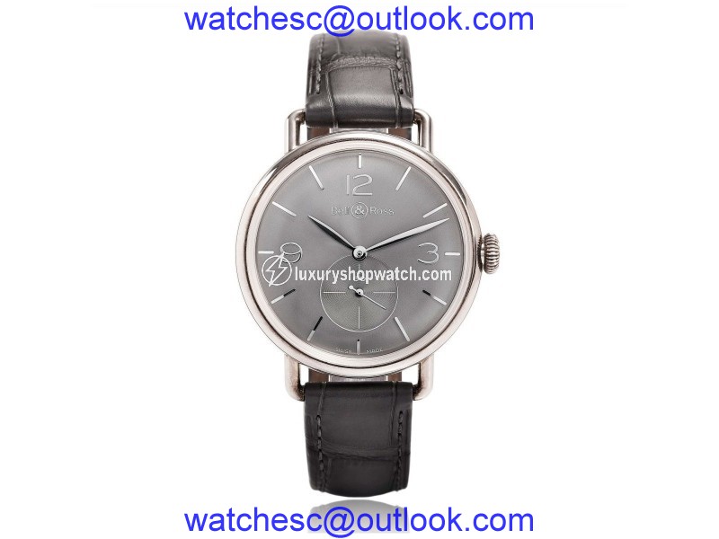 Bell & Ross WW1 BRWW1-ME-AG-RU/SCR Argentium / Leather 41mm Mens Watch Bell & Ross