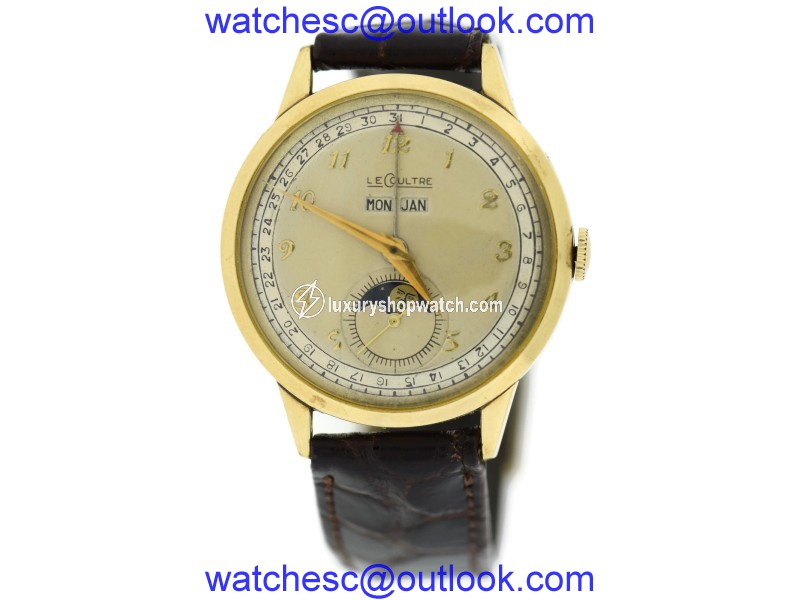 LeCoultre 486 10K Gold Plated & Leather Manual Vintage 35mm Mens Watch LeCoultre