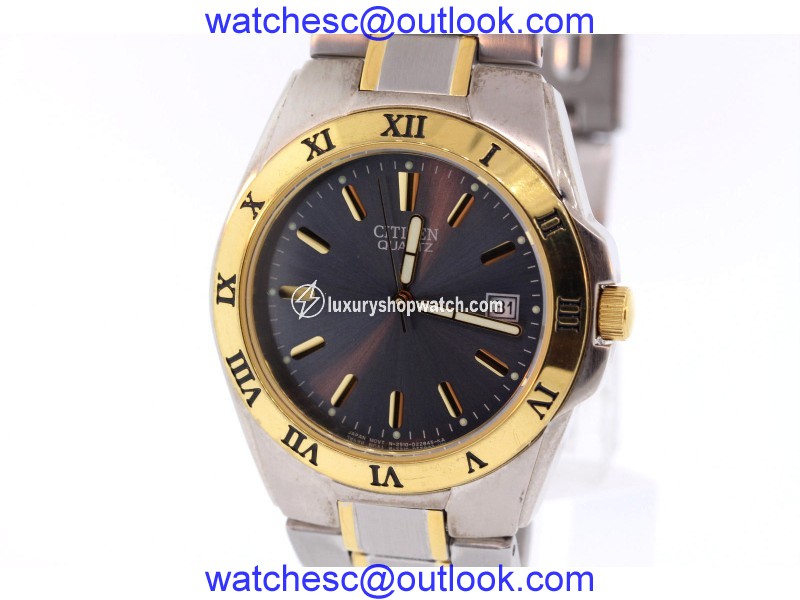Citizen 2510-S599353 Stainless Steel with Gold Accents Black Dial 36.5mm Mens Watch Citizen