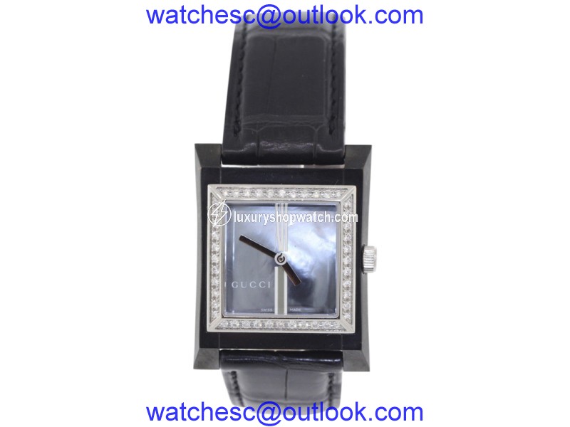 Gucci YA111404 Black Ion Plated Stainless Steel Quartz 28mm Womens Watch Gucci