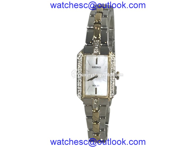 Seiko SUP234 Two Tone Stainless Steel Diamond Mother Of Pearl Dial 17mm Womens Watch Seiko