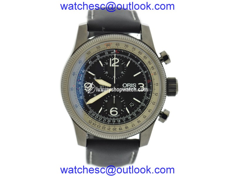 Oris Big Crown X1 Calculator 7648 Stainless Steel & Leather Automatic 45mm Mens Watch Oris