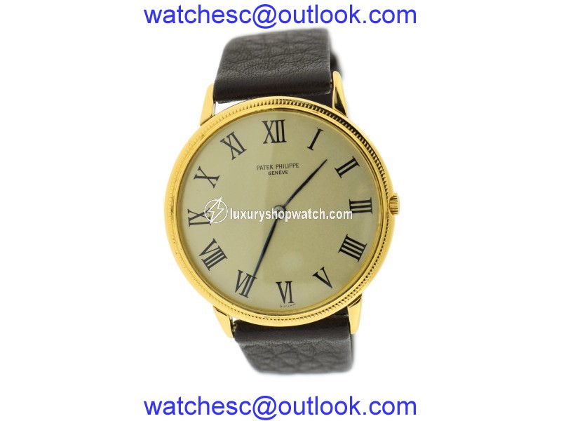 Patek Philippe Calatrava 3758J 18K Yellow Gold / Leather 36mm Mens Watch Patek Philippe